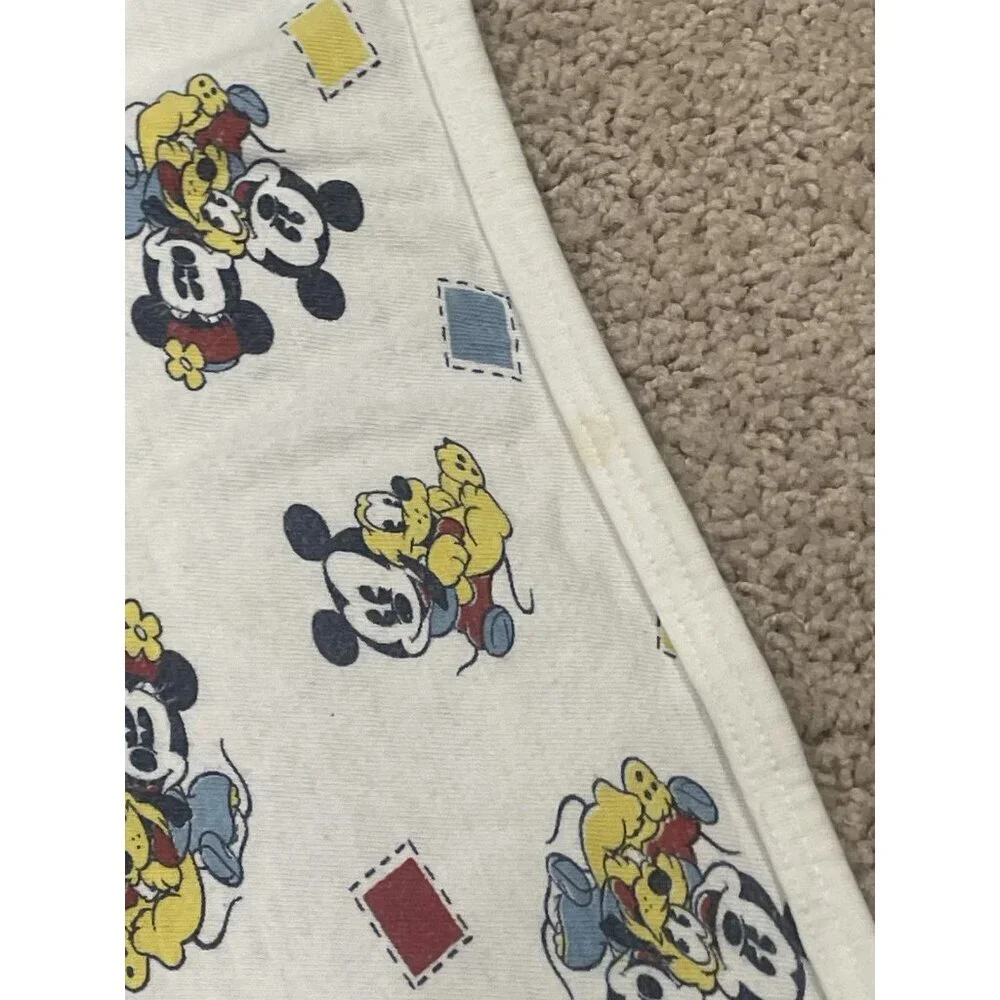 Vintage Baby Mickey &‎ Co Blanket and hooded bath Towel VTG Walt Disney Mouse